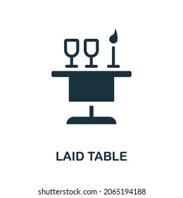 Laid Table icon. Monochrome sign from restaurant collection. Creative Laid Table icon illustration for web design, infographics and more