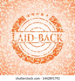 Laid-back abstract orange mosaic emblem