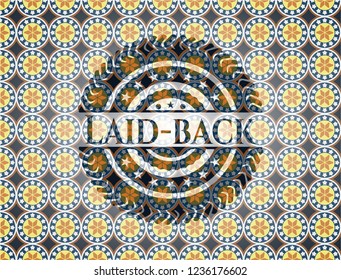 Laid-back arabesque emblem. arabic decoration.