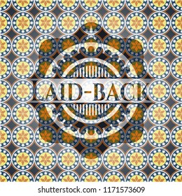 Laid-back arabic style emblem. Arabesque decoration.