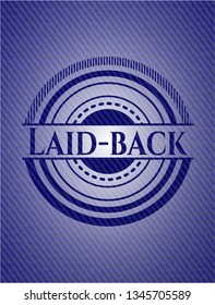 Laid-back emblem with jean background