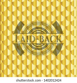 Laid-back gold shiny badge. Scales pattern. Vector Illustration. Detailed.