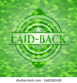 Laid-back green emblem. Mosaic background. Vector Illustration. Detailed.