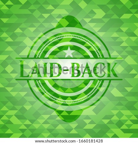 Laid-back green emblem. Mosaic background. Vector Illustration. Detailed.