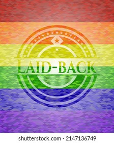 Laid-back lgbt colors emblem. Vector Illustration. Mosaic. 