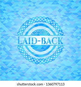 Laid-back light blue emblem with mosaic background