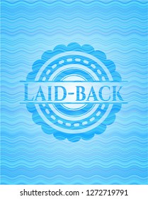 Laid-back light blue water wave style emblem.