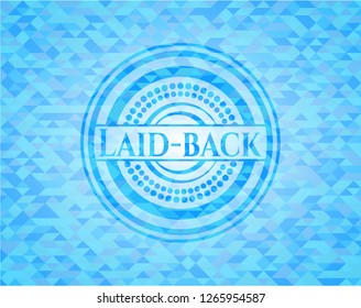 Laid-back realistic light blue mosaic emblem