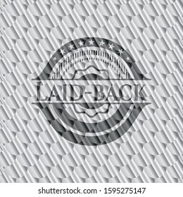 Laid-back silver emblem. Scales pattern. Vector Illustration. Detailed.