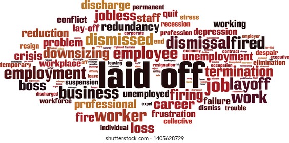 Laid-off word cloud concept. Collage made of words about laid-off. Vector illustration