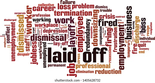 Laid-off word cloud concept. Collage made of words about laid-off. Vector illustration