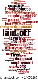 Laid-off word cloud concept. Collage made of words about laid-off. Vector illustration