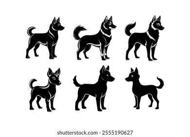 laika baby dog silhouette vector illustration