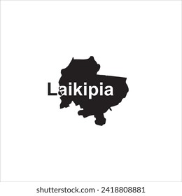 Laikipia Kenya map and black lettering design on white background