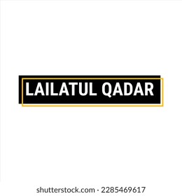 Cartel de la llamada del vector negro de Lailatul Qadr con información sobre la noche del poder en Ramadán