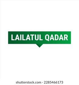 Lailatul Qadr Dark Green Vector Callout Banner with Information on the Night of Power in Ramadan