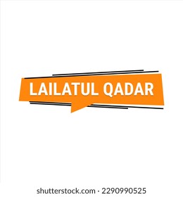 Cartel de la llamada del vector naranja de Lailatul Qadr con información sobre la noche del poder en Ramadán