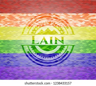 Lain lgbt colors emblem 