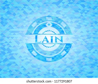 Lain light blue mosaic emblem