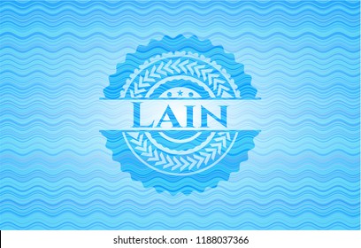 Lain sky blue water style emblem.