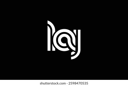 LAJ Creative Unique Modern Letter Logo Design. Stylized logo featuring a unique letter design, presenting abstract minimalist aesthetics and modern appeal.