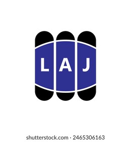 LAJ letter logo design on white background.