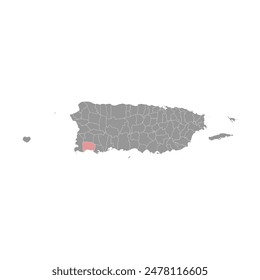 Lajas map, administrative division of Puerto Rico. Vector illustration.