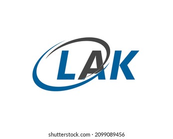 LAK letter creative modern elegant swoosh logo design