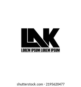 LAK letter monogram logo design vector