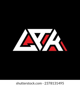 Diseño del logotipo de la letra del triángulo LAK con forma de triángulo. Monograma de diseño del logotipo del triángulo LAK. Plantilla de logotipo vectorial de triángulo LAK con color rojo. Logo triangular LAK Diseño sencillo, elegante y lujoso.