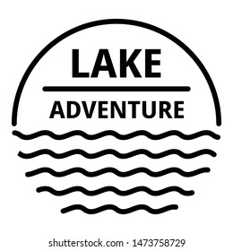 Lake adventure logo. Outline lake adventure vector logo for web design isolated on white background