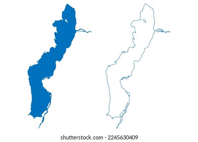 Lake Alaotra (Africa, Republic of Madagascar) map vector illustration, scribble sketch Lac Alaotra map