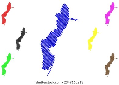 Lake Alaotra (Africa, Republic of Madagascar) map vector illustration, scribble sketch Lac Alaotra map