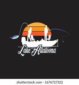 Lake Allatoona T-shirt.Lake Allatoona Tour  And Traveling,Fishing T-shirt Design Vector.