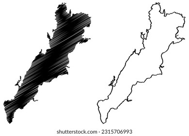Lake American Falls Reservoir (United States of America, North America, us, usa, Idaho) map vector illustration, scribble sketch American Falls Dam map