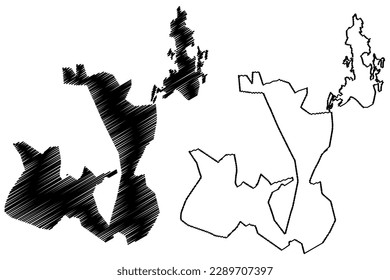 Lake Asfar (Kingdom of Saudi Arabia, KSA) map vector illustration, scribble sketch Buhayrat Al-Asfar, Alasfar or Yellow Lake map