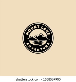 Lake Badge Logo Design Vector