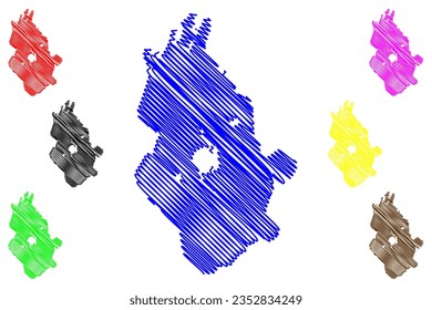 Lake Baringo (Africa, Republic of Kenya) map vector illustration, scribble sketch map