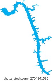 Mapa del embalse de Lake Barkley Shape Kentucky Tennessee