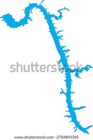Lake Barkley Reservoir Map Shape Kentucky Tennessee