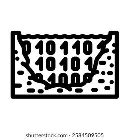 lake big data line icon vector. lake big data sign. isolated contour symbol black illustration