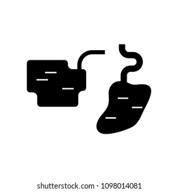 Lake black icon concept. Lake  vector sign, symbol, illustration.