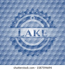 Lake blue polygonal badge. Vector Illustration. Detailed.