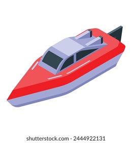 Lake boat icon isometric vector. Remote rc. Digital media