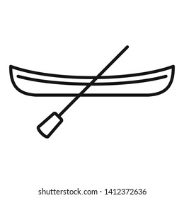 Lake boat icon. Outline lake boat vector icon for web design isolated on white background