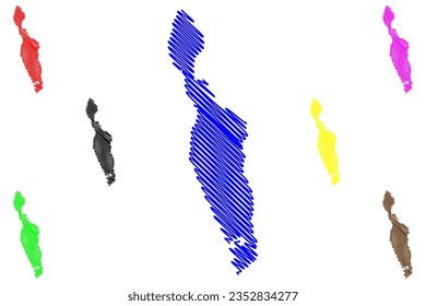 Lake Bogoria (Africa, Republic of Kenya) map vector illustration, scribble sketch Hannington map