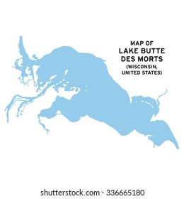 Lake Butte des Morts (Wisconsin, United States) map vector
