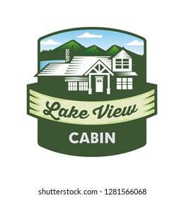 Lake Cabin Logo, Emblem Logo