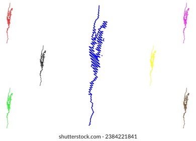 Lake Champlain (Canada, United States, North America, us) map vector illustration, scribble sketch Lac Champlain map