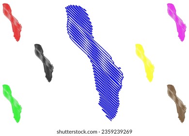 Lake Chandra Taal (Republic of India) map vector illustration, scribble sketch Tso Chigma or Chandra Tal map